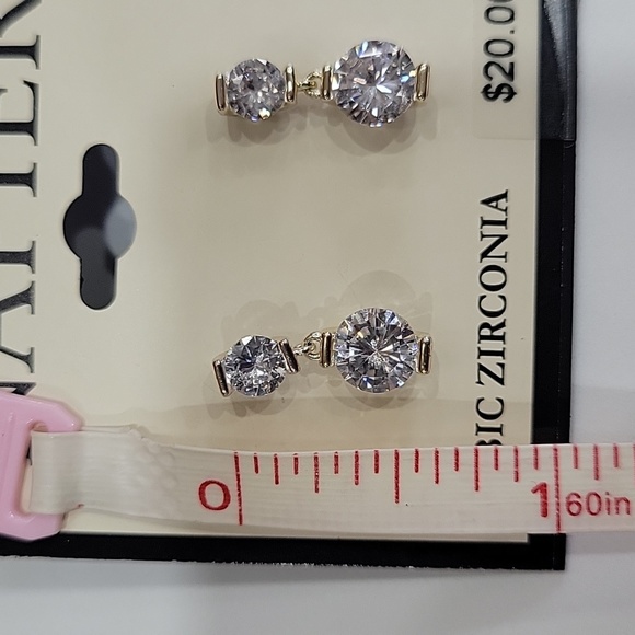 EARRING dangle silver color cubic zirconia NAPIER - Picture 4 of 7